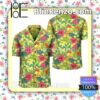 Tropical Leaves And Flowers Yellow Summer Shirts