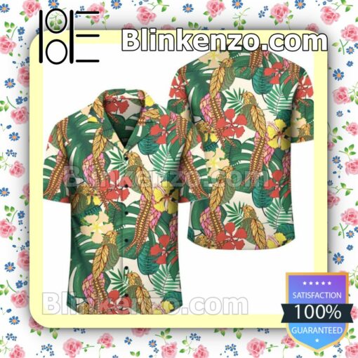 Tropical Leaves Flowers And Birds Floral Jungle Summer Shirts