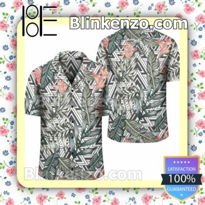 Tropical Palm Leaves And Flowers Summer Shirt