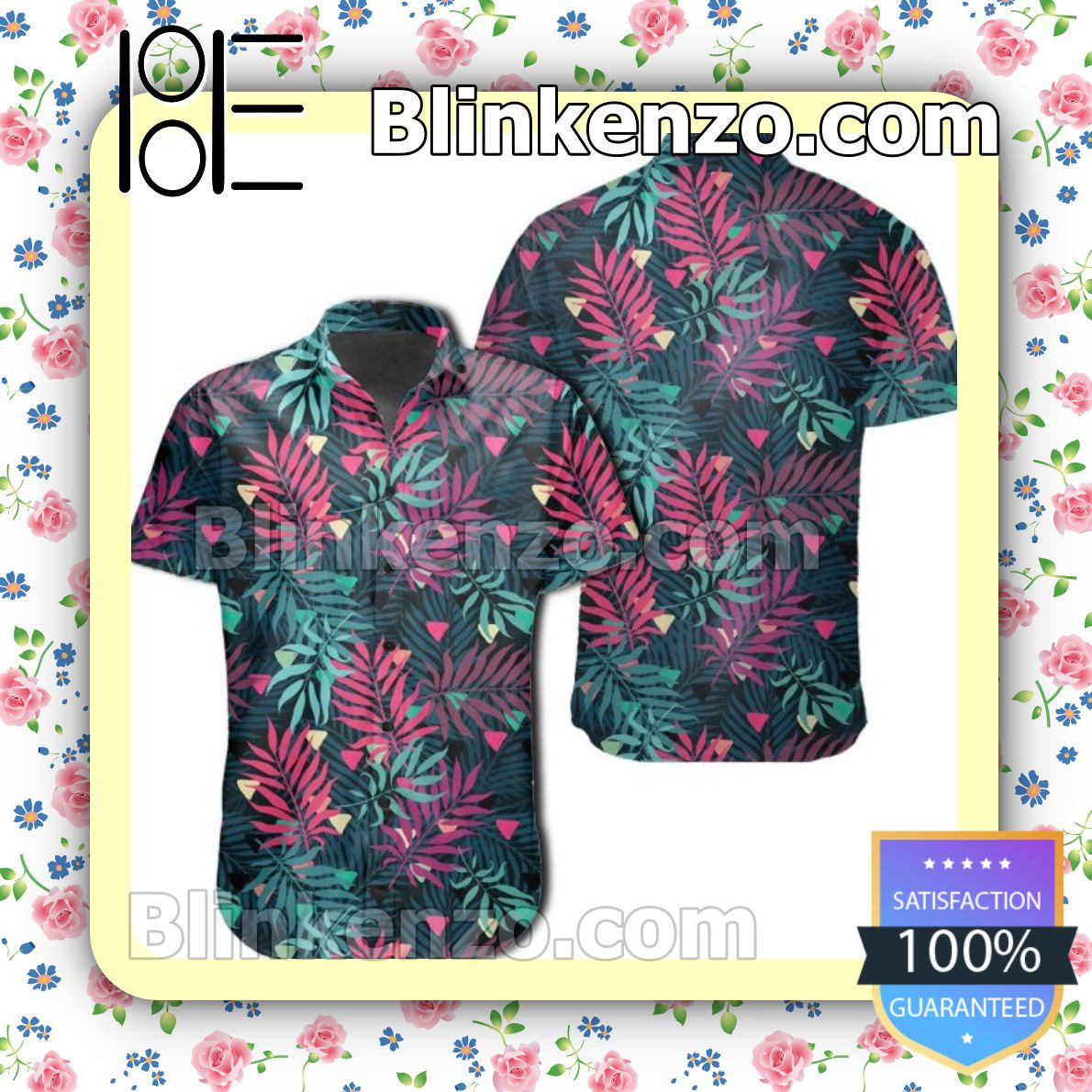 Tropical Palm Leaves Pattern Summer Shirts