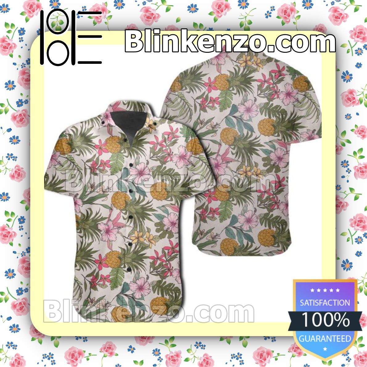 Tropical Pineapple Flowers Summer Shirts