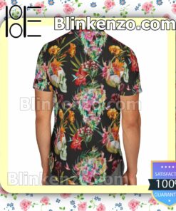 Tropical Skull Black Summer Shirts b