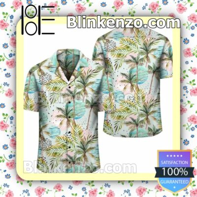 Tropical Watercolor Palm Tree Leaf Summer Shirts