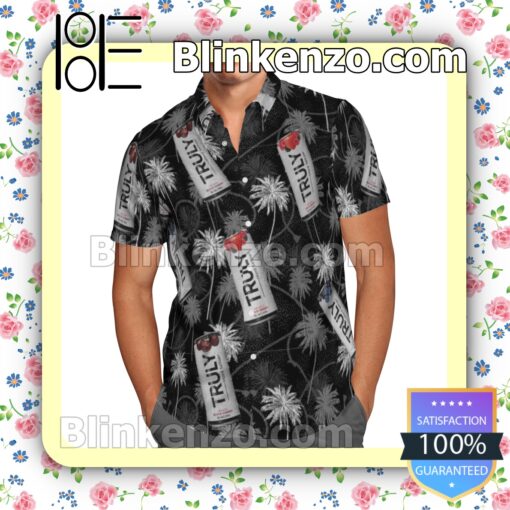 Truly Hard Seltzer Black Summer Hawaiian Shirt a