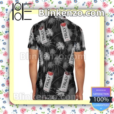 Truly Hard Seltzer Black Summer Hawaiian Shirt b
