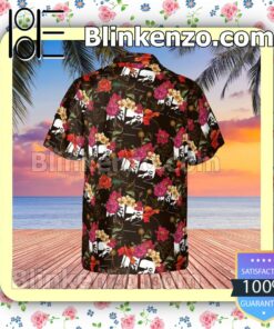 U2 Rock Band Floral Pattern Summer Hawaiian Shirt, Mens Shorts a