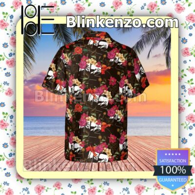 U2 Rock Band Floral Pattern Summer Hawaiian Shirt, Mens Shorts a