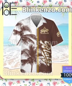 Valentin Blatz Brewing Palm Tree White Brown Summer Hawaiian Shirt a