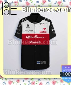 Valtteri Bottas Alfa Romeo F1 Team Racing Amx Orlen Singha Black Summer Hawaiian Shirt a