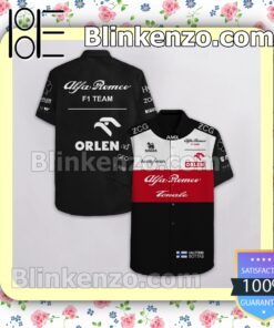 Valtteri Bottas Alfa Romeo F1 Team Racing Amx Orlen Singha Black Summer Hawaiian Shirt b