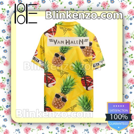 Van Halen Pineapple Summer Hawaiian Shirt b