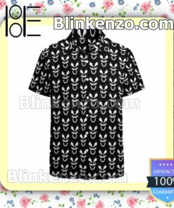 Venom Mask Pattern Black Summer Hawaiian Shirt, Mens Shorts