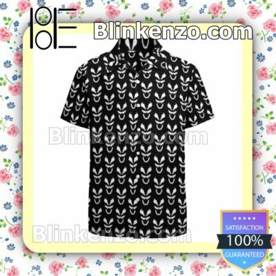 Venom Mask Pattern Black Summer Hawaiian Shirt, Mens Shorts