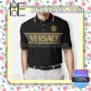 Versace Gold Logo Embroidered Polo Shirts