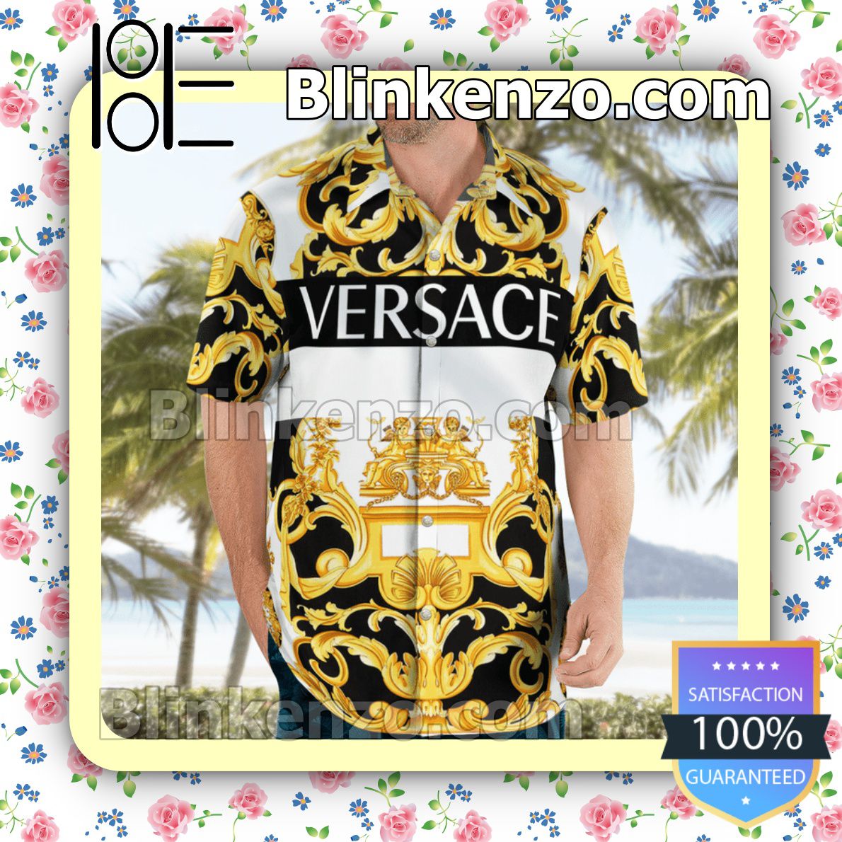 Louis Vuitton Monogram With Big Golden Logo Dark Brown Luxury Beach Shirts,  Swim Trunks - Blinkenzo