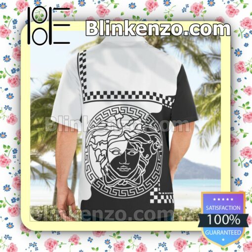 Versace Medusa Checkerboard Border Luxury Beach Shirts, Swim Trunks b
