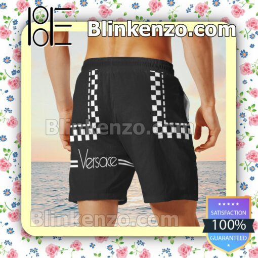 Versace Medusa Checkerboard Border Luxury Beach Shirts, Swim Trunks x