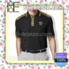 Versace Pattern Luxury Brand Black Embroidered Polo Shirts