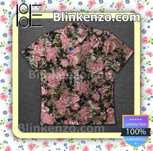 Veteran Soldier Flower Camo Summer Shirt