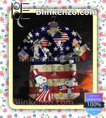 Veterans Day And Snoopy American Flag Summer Shirt