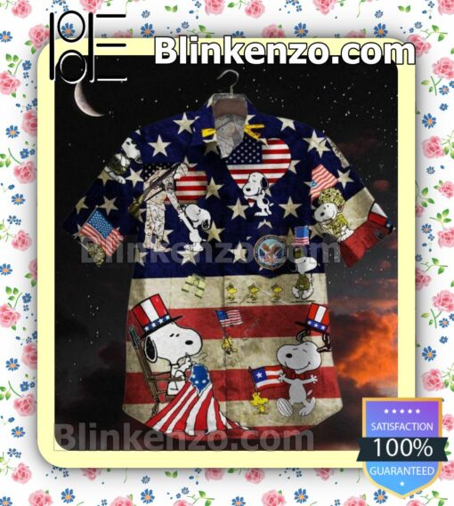 Veterans Day And Snoopy American Flag Summer Shirt