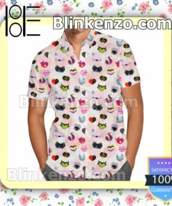 Villaintine Hearts Disney Cartoon Graphics Summer Hawaiian Shirt, Mens Shorts
