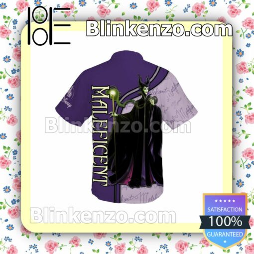 Villian Maleficent Purple Stripes Disney Sleeping Beauty Summer Hawaiian Shirt, Mens Shorts a