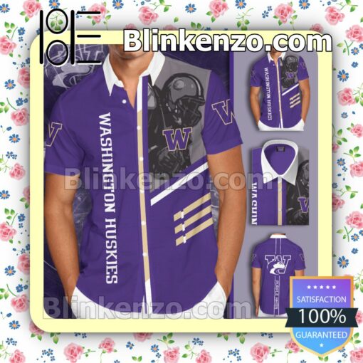 Washington Huskies Purple Reign Purple Summer Hawaiian Shirt, Mens Shorts