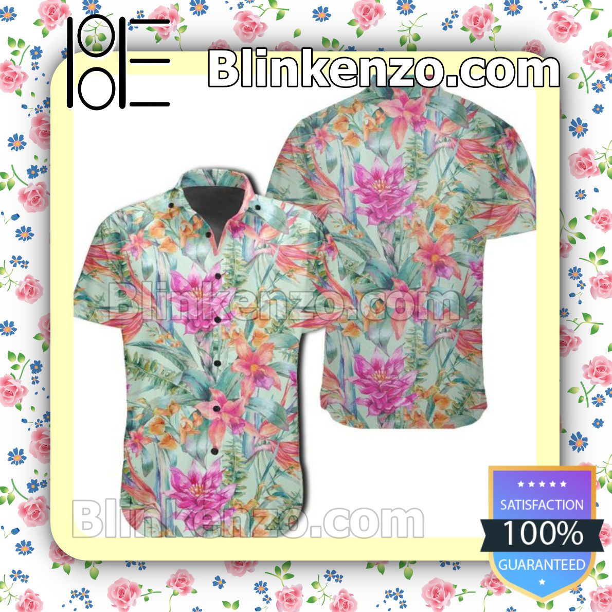 Watercolor Floral Tropical Summer Shirts