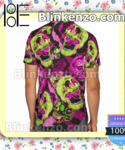 Weird Skull Purple And Green Color Summer Shirts b