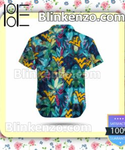 West Virginia Mountaineers Floral Tropical Mens Shirt, Swim Trunk a