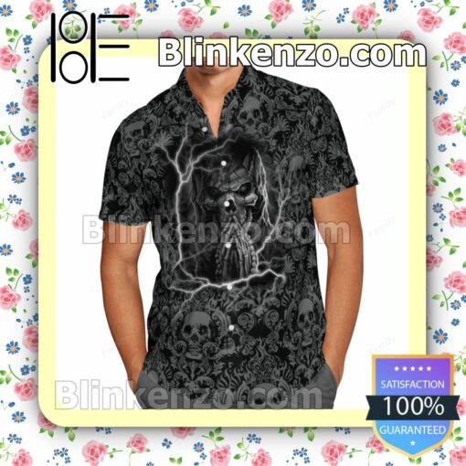 Whispered Skull Pattern Summer Shirts a