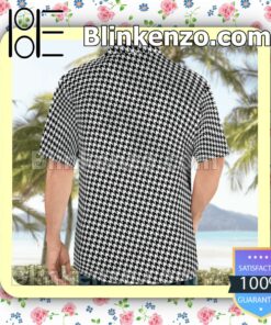 White And Black Houndstooth Pattern Summer Shirts c