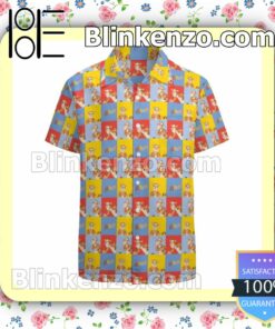Winnie The Pooh Bright Mosaic Pattern Disney Summer Hawaiian Shirt, Mens Shorts
