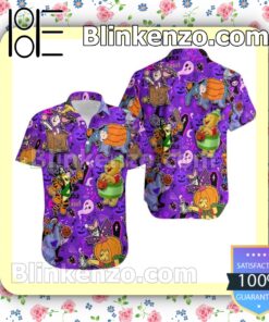 Winnie The Pooh & Friends Halloween Villain Costume Disney Purple Summer Hawaiian Shirt