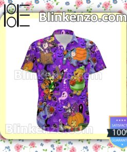 Winnie The Pooh & Friends Halloween Villain Costume Disney Purple Summer Hawaiian Shirt a