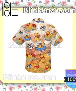 Winnie The Pooh Summertime Disney Cartoon Graphics Orange Summer Hawaiian Shirt b