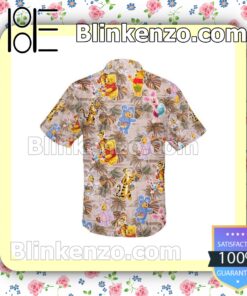 Winnie The Pooh Tigger Piglet Brown Leaves Disney Summer Hawaiian Shirt b
