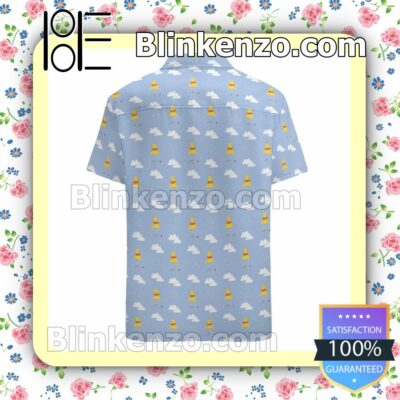 Winnie the Pooh Cloudy Raindrop Pattern Summer Hawaiian Shirt, Mens Shorts a