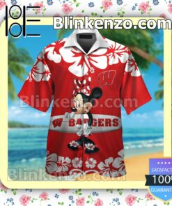 Wisconsin Badgers & Minnie Mouse Mens Shirt, Swim Trunk