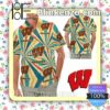 Wisconsin Badgers Retro Vintage Style Mens Shirt, Swim Trunk