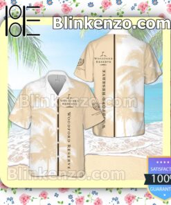 Woodford Reserve Palm Tree White Yellow Summer Hawaiian Shirt