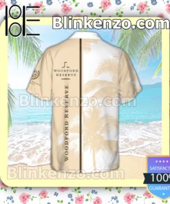 Woodford Reserve Palm Tree White Yellow Summer Hawaiian Shirt b