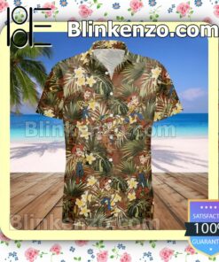 Woody Costume Disney Toy Story Green Brown Summer Hawaiian Shirt, Mens Shorts a