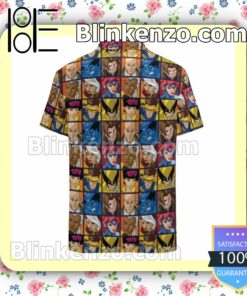 X Men Group Profile Grid Summer Hawaiian Shirt, Mens Shorts a