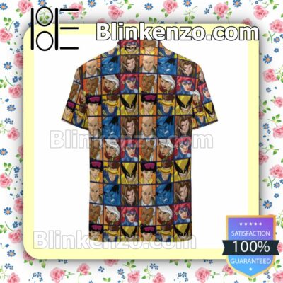 X Men Group Profile Grid Summer Hawaiian Shirt, Mens Shorts a