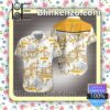 Yellow Tail Yellow Tropical Floral White Summer Shirt