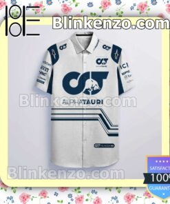 Yuki Tsunoda 22 Scuderia Alphatauri F1 Racing Pirelli Hrc Alpinestars White Summer Hawaiian Shirt a