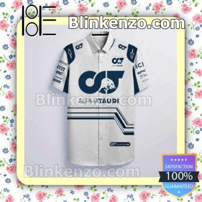 Yuki Tsunoda 22 Scuderia Alphatauri F1 Racing Pirelli Hrc Alpinestars White Summer Hawaiian Shirt a