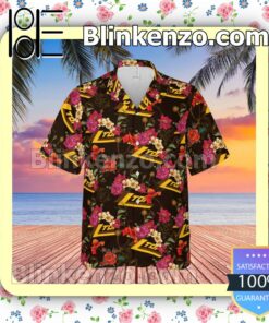 ZZ Top Rock Band Floral Pattern Summer Hawaiian Shirt, Mens Shorts